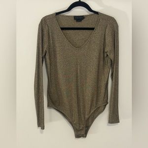 HATCH gold long-sleeved bodysuit NWOT